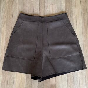 Zara High Waist Brown Women's Shorts